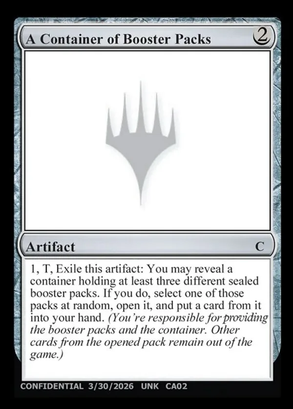 A Container of Booster Packs
