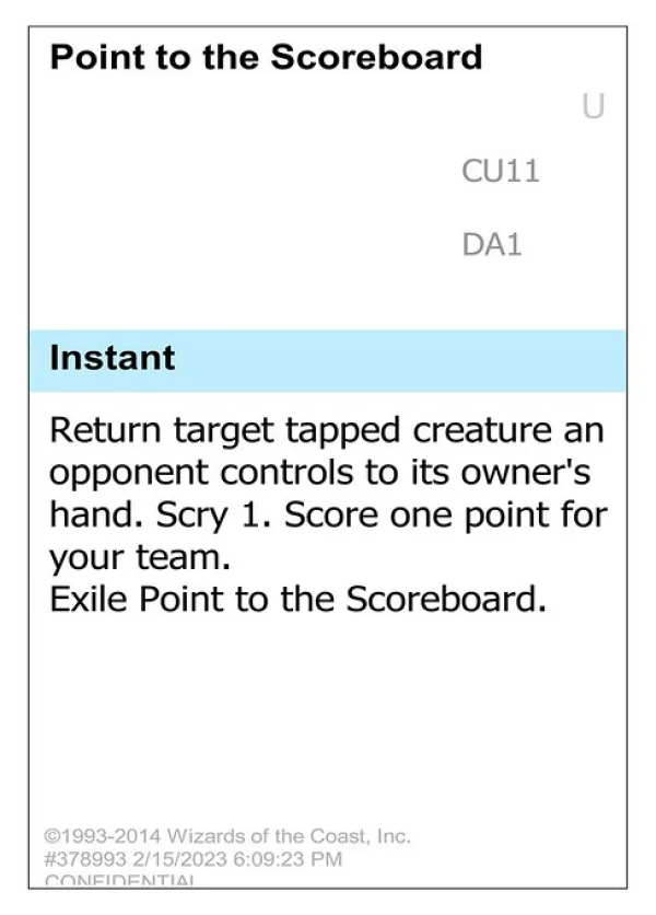 Point to the Scoreboard