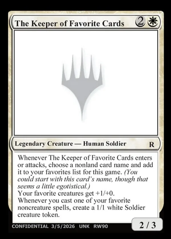 The Keeper of Favorite Cards